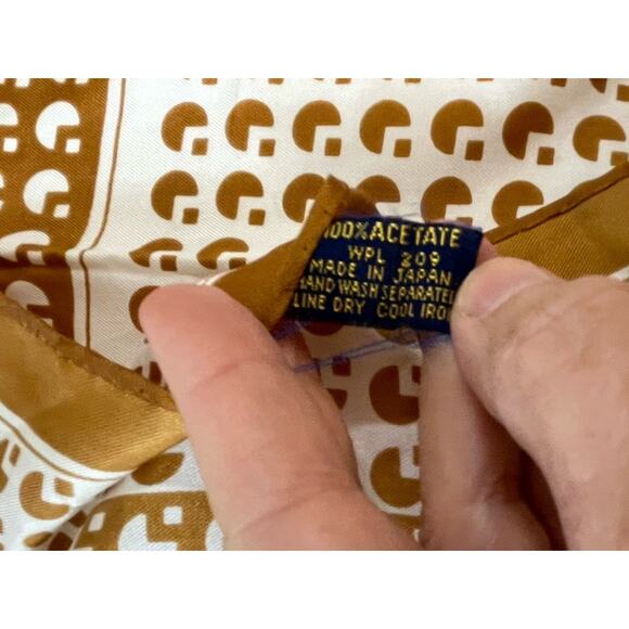 Vintage Hardy Amies Scarf Geometric Pattern Square Made In Japan 60s - Picture 5 of 6